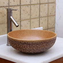Load image into Gallery viewer, ELIMAX'S Round Yellow Glaze Porcelain Ceramic Bathroom Vessel Sink 1568