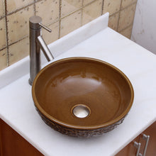 Load image into Gallery viewer, ELIMAX&#39;S Round Red Glaze Porcelain Ceramic Bathroom Vessel Sink 1569
