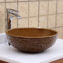 Load image into Gallery viewer, ELIMAX'S Round Red Glaze Porcelain Ceramic Bathroom Vessel Sink 1569