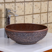 Load image into Gallery viewer, ELIMAX'S Round Green Glaze Porcelain Ceramic Bathroom Vessel Sink 1570