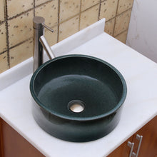 Load image into Gallery viewer, ELITE Round Dark Green Bowl Porcelain Ceramic Bathroom Vessel Sink 1572