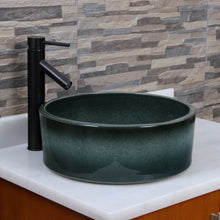 Load image into Gallery viewer, ELITE Round Dark Green Bowl Porcelain Ceramic Bathroom Vessel Sink 1572
