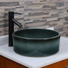 Load image into Gallery viewer, ELITE Round Dark Green Bowl Porcelain Ceramic Bathroom Vessel Sink 1572