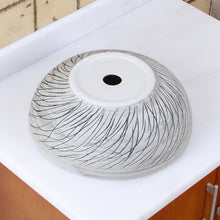 Load image into Gallery viewer, ELITE Round White and Gray Willow Ceramic Vessel Sink 1575