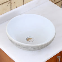 Load image into Gallery viewer, ELITE Round White and Gray Willow Ceramic Vessel Sink 1575