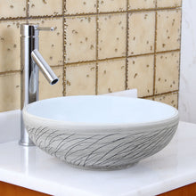 Load image into Gallery viewer, ELITE Round White and Gray Willow Ceramic Vessel Sink 1575