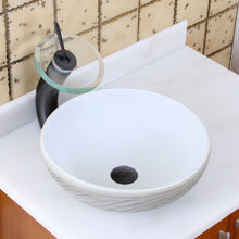 Load image into Gallery viewer, ELITE Round White and Gray Willow Ceramic Vessel Sink 1575