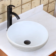Load image into Gallery viewer, ELITE Round White and Gray Willow Ceramic Vessel Sink 1575
