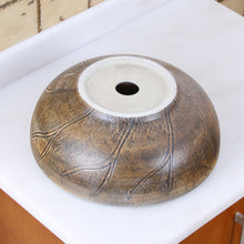 Load image into Gallery viewer, ELITE Round Autumn Leave And White Porcelain Vessel Sink 1576