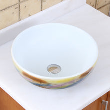 Load image into Gallery viewer, ELITE Round Magic Color And White Porcelain Vessel Sink 1577