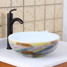 Load image into Gallery viewer, ELITE Round Magic Color And White Porcelain Vessel Sink 1577
