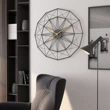 Load image into Gallery viewer, Jeezi Oversize Geometric Industrial Style Analogue Wall Clock 30&quot; (Black)
