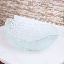 Load image into Gallery viewer, ELITE Crystal Grape Pattern Tempered Glass Bathroom Vessel Sink 1601