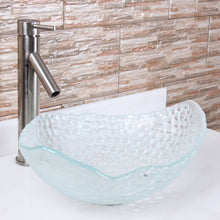 Load image into Gallery viewer, ELITE Crystal Grape Pattern Tempered Glass Bathroom Vessel Sink 1601