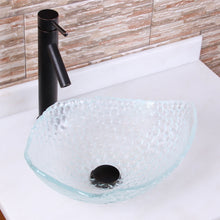 Load image into Gallery viewer, ELITE Crystal Grape Pattern Tempered Glass Bathroom Vessel Sink 1601