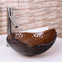 Load image into Gallery viewer, ELITE Tinted Grape Pattern Tempered Glass Bathroom Vessel Sink 1602