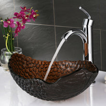 Load image into Gallery viewer, ELITE Tinted Grape Pattern Tempered Glass Bathroom Vessel Sink 1602
