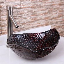 Load image into Gallery viewer, ELITE 1603 Ripe Grape Pattern Tempered Glass Bathroom Vessel Sink 1603