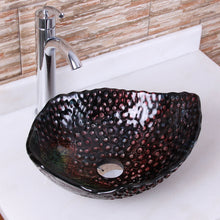 Load image into Gallery viewer, ELITE 1603 Ripe Grape Pattern Tempered Glass Bathroom Vessel Sink 1603