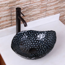 Load image into Gallery viewer, ELITE Winter Grape Pattern Tempered Glass Bathroom Vessel Sink 1604