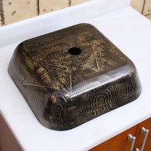 Load image into Gallery viewer, ELITE Unique Square Pyramid Pattern Tempered Glass Bathroom Vessel Sink 1607