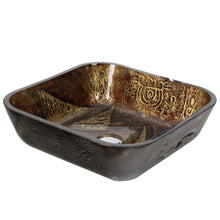 Load image into Gallery viewer, ELITE Unique Square Pyramid Pattern Tempered Glass Bathroom Vessel Sink 1607