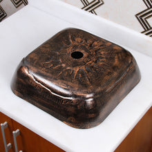Load image into Gallery viewer, ELITE Square Volcanic Pattern Tempered Glass Bathroom Vessel Sink 1610