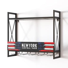 Load image into Gallery viewer, Industrial Wine Racks Wall Mounted with 6 Stem Glass Holder 23.6 in