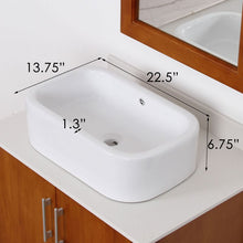 Load image into Gallery viewer, ELITE Ceramic Bathroom Sink With Unique Rectangle Design C171