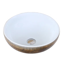 Load image into Gallery viewer, ELITE Round Autumn Leave And White Porcelain Vessel Sink 1576