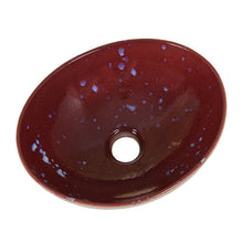 Load image into Gallery viewer, ELITE Oval Ruby Glaze Ceramic Bathroom Vessel Sink 1563