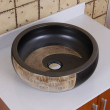 Load image into Gallery viewer, Black and Gold Brown Porcelain Bathroom Sink ELIMAX'S 2004