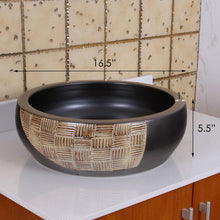 Load image into Gallery viewer, Black and Gold Brown Porcelain Bathroom Sink ELIMAX'S 2004