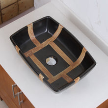 Load image into Gallery viewer, Rectangle Matt Black Ceramic Bathroom Sink ELIMAX'S 2009
