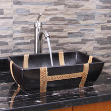 Load image into Gallery viewer, Rectangle Matt Black Ceramic Bathroom Sink ELIMAX'S 2009