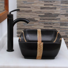 Load image into Gallery viewer, Rectangle Matt Black Ceramic Bathroom Sink ELIMAX'S 2009