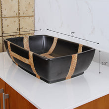 Load image into Gallery viewer, Rectangle Matt Black Ceramic Bathroom Sink ELIMAX'S 2009