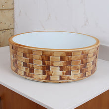 Load image into Gallery viewer, ELIMAX'S Yellow Brick and White Porcelain Ceramic Bathroom Vessel Sink 2013