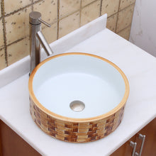 Load image into Gallery viewer, ELIMAX'S Yellow Brick and White Porcelain Ceramic Bathroom Vessel Sink 2013