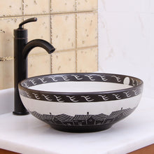 Load image into Gallery viewer, ELIMAX'S Oriental Villages Pattern Porcelain Ceramic Bathroom Vessel Sink 2019