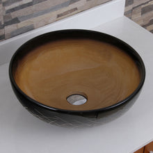 Load image into Gallery viewer, ELIMAX'S Ocher And Black Glaze Porcelain Ceramic Bathroom Vessel Sink 2022