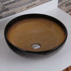 ELIMAX'S Ocher And Black Glaze Porcelain Ceramic Bathroom Vessel Sink 2022