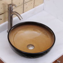 Load image into Gallery viewer, ELIMAX'S Ocher And Black Glaze Porcelain Ceramic Bathroom Vessel Sink 2022
