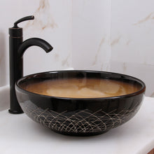 Load image into Gallery viewer, ELIMAX'S Ocher And Black Glaze Porcelain Ceramic Bathroom Vessel Sink 2022