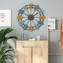 Load image into Gallery viewer, Jeezi Oversize Rustic Numeral Wall Clocks for Living Room Decor Farmhouse Style 20"
