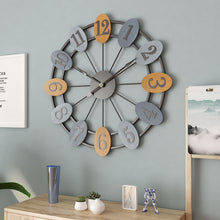 Load image into Gallery viewer, Jeezi Oversize Rustic Numeral Wall Clocks for Living Room Decor Farmhouse Style 20"