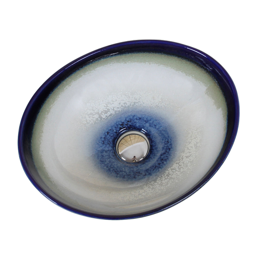 ELITE  Oval Multicolor Glaze Porcelain Bathroom Vessel Sink 1555