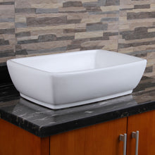 Load image into Gallery viewer, ELITE Unique Rectangle Shape White Porcelain Ceramic Bathroom Vessel Sink 302