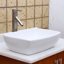 Load image into Gallery viewer, ELITE Unique Rectangle Shape White Porcelain Ceramic Bathroom Vessel Sink 302