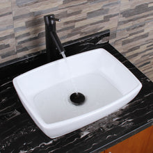 Load image into Gallery viewer, ELITE Unique Rectangle Shape White Porcelain Ceramic Bathroom Vessel Sink 302
